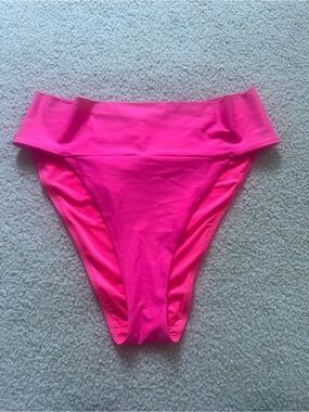aerie High-Waist Bikini Bottoms in Hot Pink